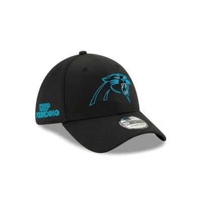 Black Carolina Panthers Hat - New Era NFL Official NFL Draft 39THIRTY Stretch Fit Caps USA7105982